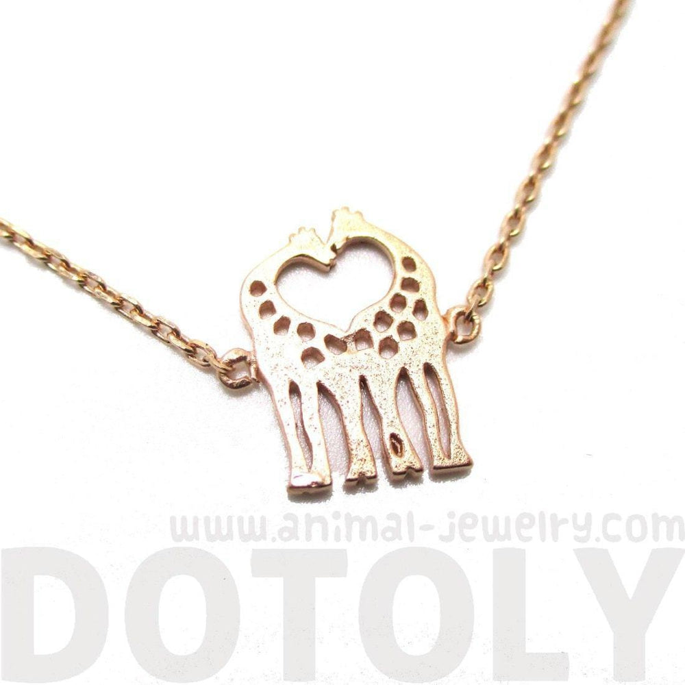 Kissing Giraffe Animal Shaped Silhouette Charm Bracelet in Rose Gold | DOTOLY | DOTOLY