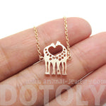 Kissing Giraffe Animal Shaped Silhouette Charm Bracelet in Rose Gold | DOTOLY | DOTOLY