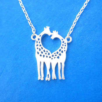 Kissing Giraffe Animal Shaped Silhouette Charm Bracelet in Silver | DOTOLY | DOTOLY