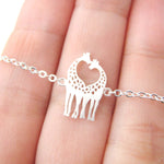 Kissing Giraffe Animal Shaped Silhouette Pendant Necklace in Silver | DOTOLY | DOTOLY