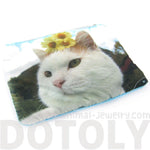 Kitty Cat and Sunflowers Digital Photo Print Animal Coin Purse Make Up Bag | DOTOLY
