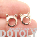 Kitty Cat Animal Ears Cut Out Stud Earrings in Rose Gold | DOTOLY | DOTOLY