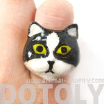 Kitty Cat Enamel Animal Ring in Black and White US Size 6 | Limited Edition | DOTOLY