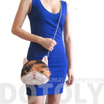 Kitty Cat Head Shaped Graphic Print Fabric Cross Body Sling Bag | Gifts for Cat Lovers | DOTOLY