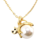 Kitty Cat Jumping Over the Moon Pendant Necklace in Gold | DOTOLY