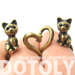 Kitty Cat Left Facing Animal Wrap Around Ring in Brass - Sizes 5 to 9 Available | DOTOLY