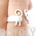 Kitty Cat Shaped Cartoon Animal Wrap Around Ring in Silver | DOTOLY | DOTOLY