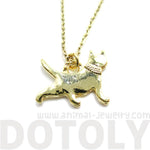 Kitty Cat Silhouette Shaped Charm Necklace in Gold | DOTOLY | DOTOLY