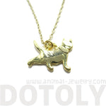 Kitty Cat Silhouette Shaped Charm Necklace in Gold | DOTOLY | DOTOLY