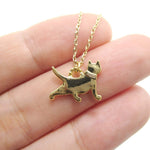 Kitty Cat Silhouette Shaped Charm Necklace in Gold | DOTOLY | DOTOLY