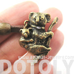 Koala Bear Mother and Baby Animal Pendant Necklace in Brass | DOTOLY
