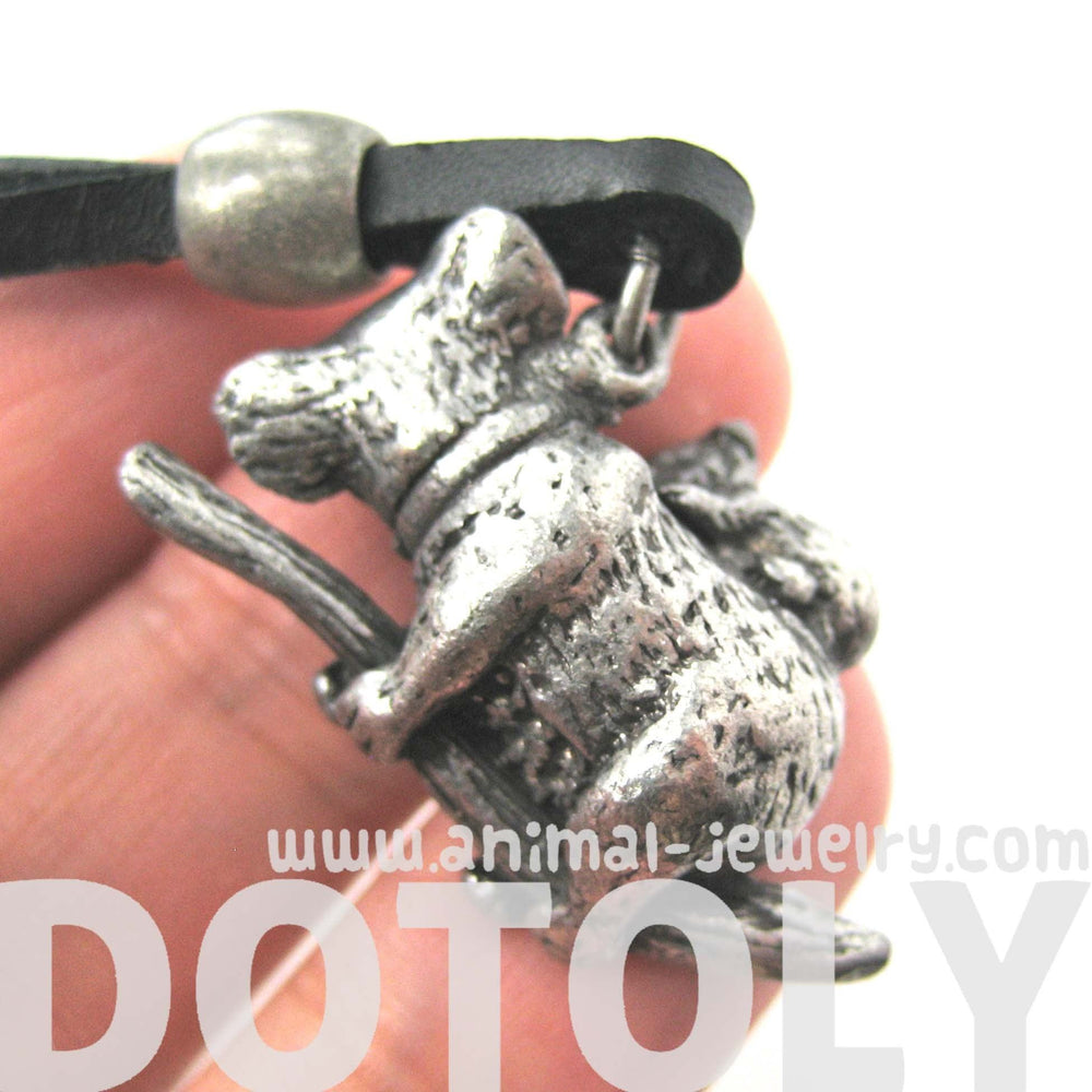 Koala Bear Mother and Baby Animal Pendant Necklace in Silver | DOTOLY