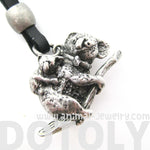 Koala Bear Mother and Baby Animal Pendant Necklace in Silver | DOTOLY