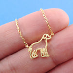 Labrador Retriever Puppy Outline Shape Pendant Necklace for Dog Lovers