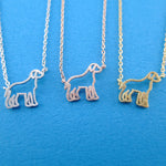 Labrador Retriever Puppy Outline Shape Pendant Necklace for Dog Lovers