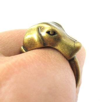 Labrador Retriever Puppy Shaped Animal Ring in Brass | Gifts for Dog Lovers | DOTOLY