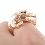 Crocodile Alligator Dragon Animal Ring in Shiny Copper