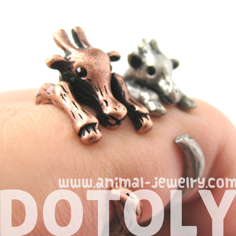 Large Giraffe Animal Wrap Around Ring in Copper - Sizes 4 to 9 Available | DOTOLY