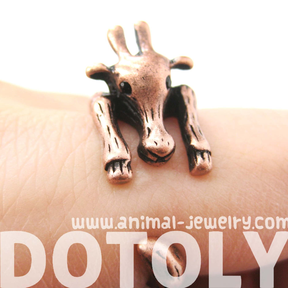 Large Giraffe Animal Wrap Around Ring in Copper - Sizes 4 to 9 Available | DOTOLY