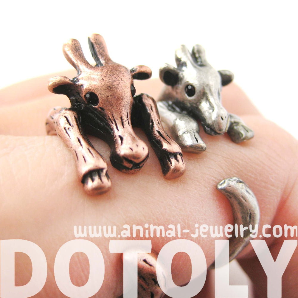 Large Giraffe Animal Wrap Around Ring in Copper - Sizes 4 to 9 Available | DOTOLY