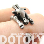 Large Giraffe Animal Wrap Around Ring in Silver - Sizes 4 to 9 Available | DOTOLY