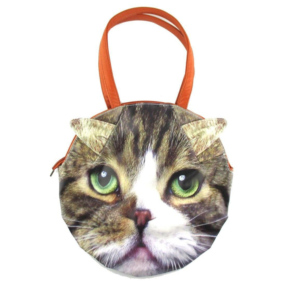 Large Tabby Cat Face Shaped Shoulder Bag | Gifts for Cat Lovers | DOTOLY