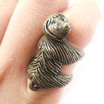Large Three Toed Sloth Shaped Animal Wrap Ring in Brass | US Sizes 4 to 9 | DOTOLY