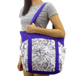 Blue Octopus Kraken All Over Print Large Carry All Shoulder Tote Bag