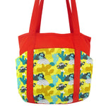 Large Shoulder Tote Diaper Bag with Bright Yellow Desert Cactus Print