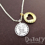 Let All You Do Be Done in Love Motivational Quote Charm Necklace in Silver with Heart | DOTOLY | DOTOLY