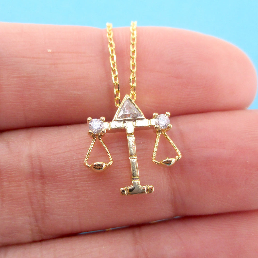 Libra Zodiac Balance Scales Constellation Pendant Necklace | DOTOLY