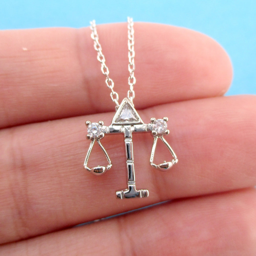 Libra Zodiac Balance Scales Constellation Pendant Necklace | DOTOLY