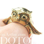 Adorable Owl Bird 3D Animal Ring in Brass | Limited Edition Animal Jewelry | DOTOLY