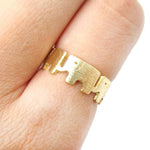 Linked Baby Elephant Parade Animal Ring in Gold | US Size 6 and 7 Only | DOTOLY