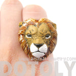 Lion Head Shaped Porcelain Ceramic Adjustable Animal Ring | Handmade | DOTOLY