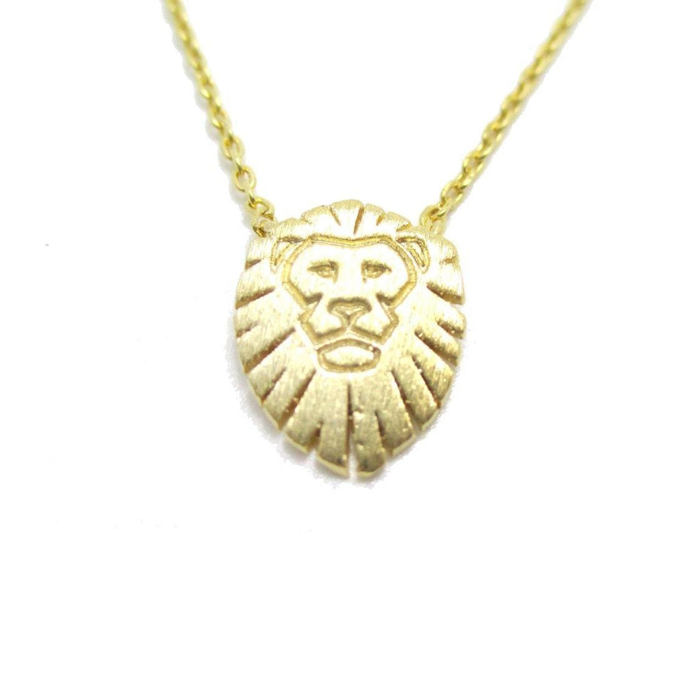 Lion King Shaped Animal Charm Necklace in Gold | Animal Jewelry | DOTOLY