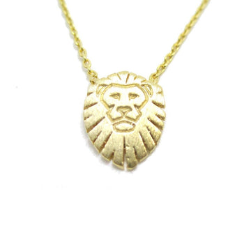 Lion King Shaped Animal Charm Necklace in Gold | Animal Jewelry | DOTOLY