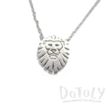 Lion King Shaped Animal Charm Necklace in Silver | Animal Jewelry | DOTOLY