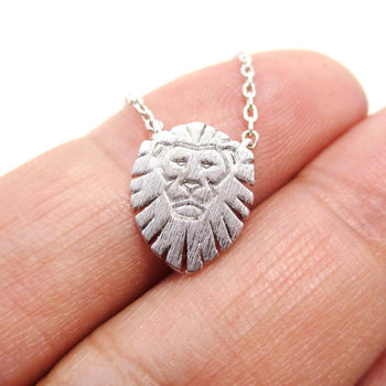 Lion King Shaped Animal Charm Necklace in Silver | Animal Jewelry | DOTOLY