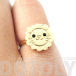 Lion Shaped Adorable Animal Inspired Adjustable Ring in Gold | DOTOLY | DOTOLY