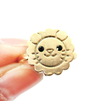 Lion Shaped Adorable Animal Inspired Adjustable Ring in Gold | DOTOLY | DOTOLY