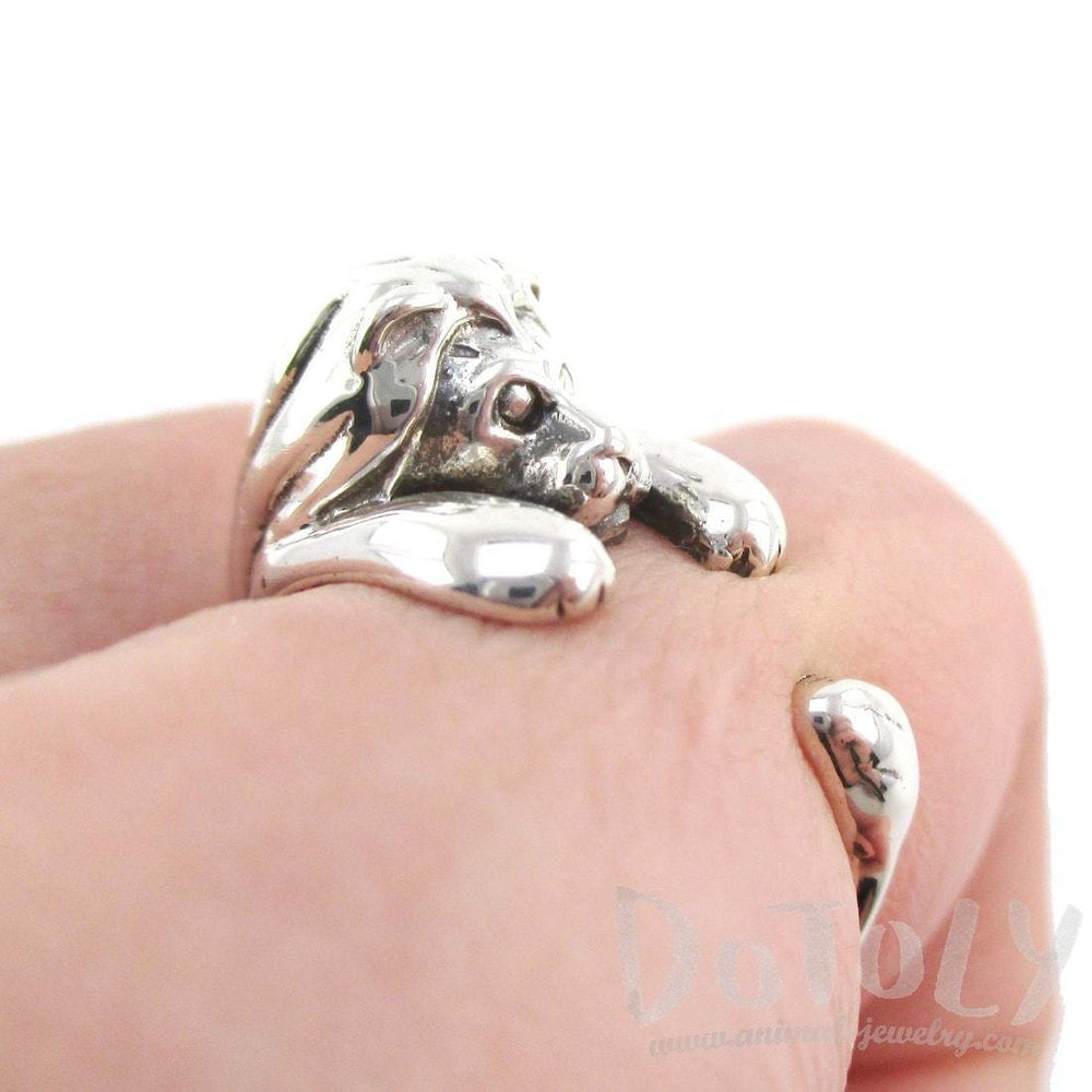 Lion Shaped Animal Wrap Around Ring in 925 Sterling Silver | US Sizes 3 to 7 | DOTOLY