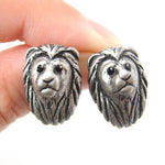 Lion Shaped Realistic Animal Stud Earrings in Silver | Animal Jewelry | DOTOLY
