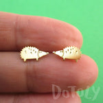 Little Hedgehog Shaped Allergy Free Stud Earrings in Gold | DOTOLY