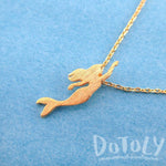 Little Mermaid Silhouette Shaped Pendant Necklace in Gold | DOTOLY | DOTOLY