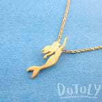 Little Mermaid Silhouette Shaped Pendant Necklace in Gold | DOTOLY | DOTOLY