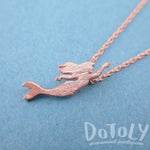Little Mermaid Silhouette Shaped Pendant Necklace in Rose Gold | DOTOLY | DOTOLY