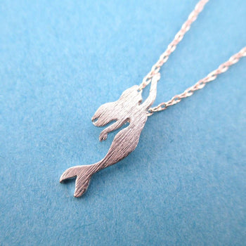 Little Mermaid Silhouette Shaped Pendant Necklace in Silver | DOTOLY | DOTOLY