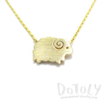 Little Mountain Goat Ram Sheep Shaped Animal Charm Necklace in Gold | DOTOLY | DOTOLY