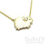 Little Mountain Goat Ram Sheep Shaped Animal Charm Necklace in Gold | DOTOLY | DOTOLY